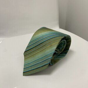 Hugo Boss Men's Green and Blue Tie